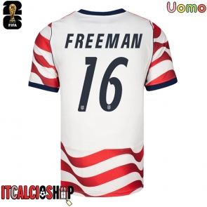 Stati Uniti Alex Freeman #16 Prima Maglia Mondiali 2026 Manica Corta